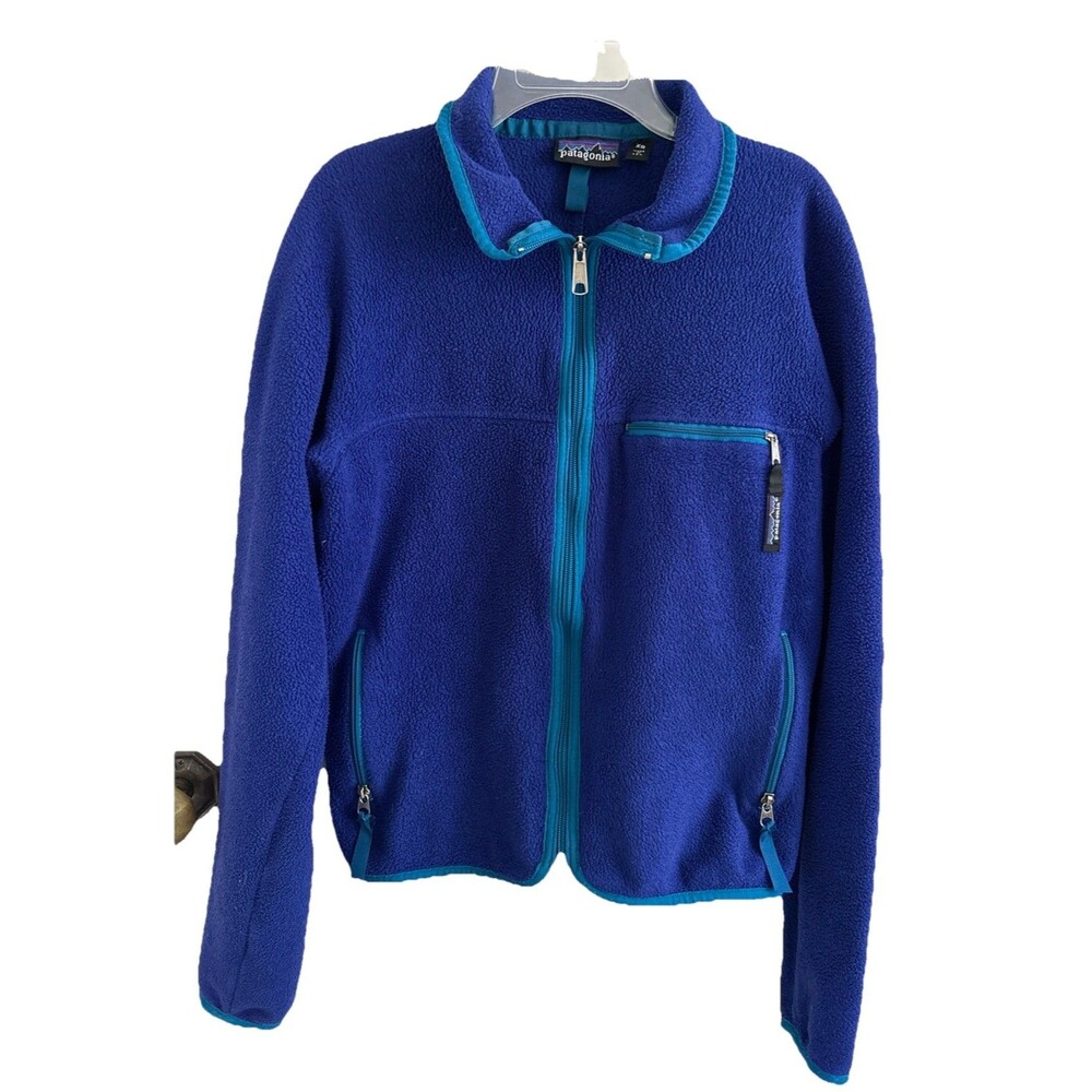 GUC VTG 90s Patagonia R2 Synchilla Fleece Blue Zip Up Jacket Women’s Sz XS USA